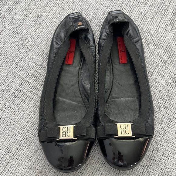 Carolina Herrera Shoes Womens Size 7.5 Black Ballet Flats - Picture 4 of 9